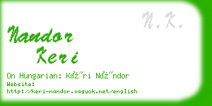 nandor keri business card